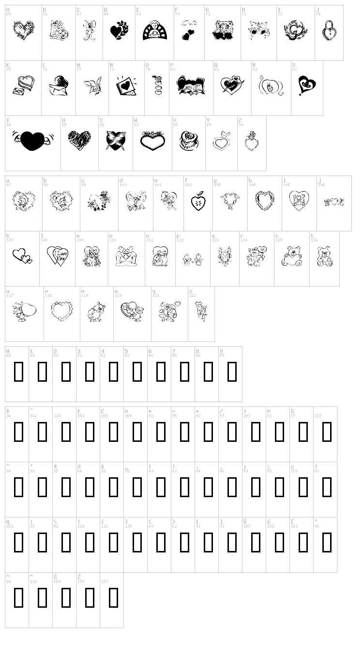 Someone Special font map